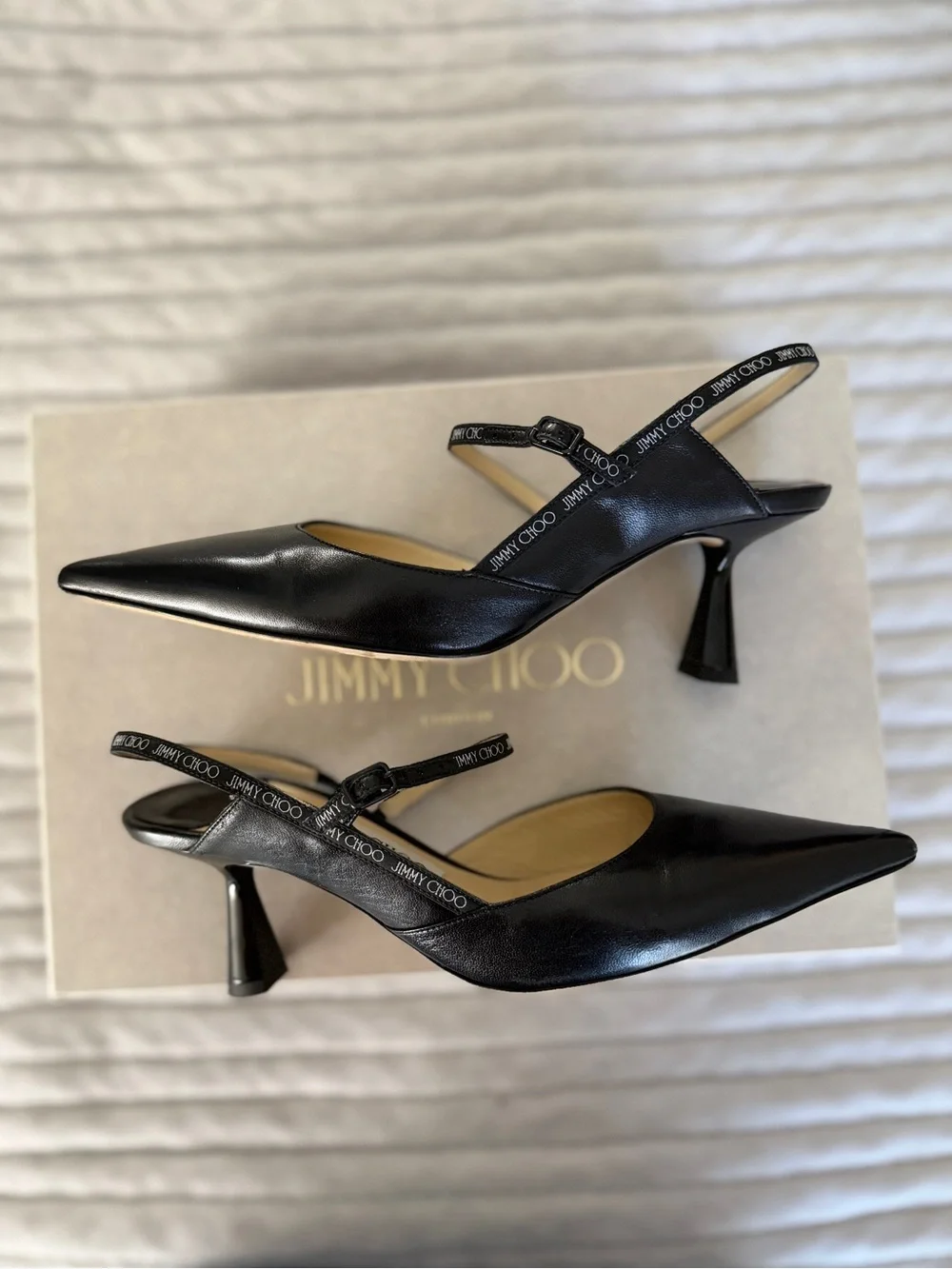 Jimmy Choo Ray 65 Black Leather Pumps | Size 36.5